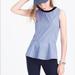 J. Crew Tops | New J. Crew Striped Peplum Tank Top Sleeveless Navy Blue White Sz 000 | Color: Blue/White | Size: 000