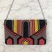 Anthropologie Bags | Anthropologie Beaded Cross Body Envelope Clutch | Color: Black/Red | Size: Os