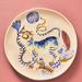 Anthropologie Dining | Anthropologie Sarah Gordon Dessert Plate - Neutral Tiger Motif | Color: Blue/Cream | Size: Os