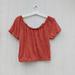 American Eagle Outfitters Tops | American Eagle Off The Shoulder Short Sleeve Crop Rust Red Blouse Size M Eyelet | Color: Red | Size: M