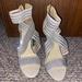 Jessica Simpson Shoes | Jessica Simpson Womens Jivero Sandals Silver Rhinestone Strappy Heels Size 7. | Color: Gray/Silver | Size: 7