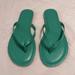 J. Crew Shoes | Jcrew Leather Flip Flops, Size 6 | Color: Green | Size: 6