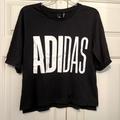 Adidas Tops | Adidas Women’s Black Crop Top, Size M | Color: Black | Size: M