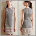 Anthropologie Dresses | Anthropologie Maeve Grey / Teal Embroidered Sleeveless Dress | Color: Gray | Size: 4
