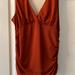 Anthropologie Tops | Anthropologie Caramel Brand New Double V-Neck Tank With Ruched Sides & Back | Color: Brown | Size: Xl