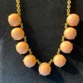 J. Crew Jewelry | J Crew Vintage Peach Bubble Bead Gold Necklace With 9 Cabochons, 16 Inches Long | Color: Gold/Orange | Size: Os