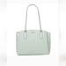 Kate Spade Bags | Kate Spade Monet Pebbled Leather Large Triple Compartment Tote, Crystal Blue | Color: Green | Size: Os