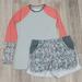 Columbia Shorts | Columbia Womens Sandy Trail Long Sleeve Top And Matching Shorts Medium | Color: Gray/Pink | Size: Women’s Medium