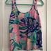 Lilly Pulitzer Tops | Euc Lilly Pulitzer Cosmos Top Multi Exotic Garden Sz Small | Color: Green/Pink | Size: S