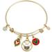 Disney Jewelry | Christmas Mickey Expandable Charm Bangle Bracelet | Color: Green/Red | Size: Os