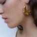 Zara Jewelry | 3for$38 New Zara Textured Metal Crescent Gold Hoop Earrings | Color: Gold | Size: Os