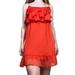 American Eagle Outfitters Dresses | American Eagle Outfitters Aeo Women's Orange/Red Chiffon Ruffle Dress Size Xl. | Color: Orange/Red | Size: Xl