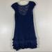 Jessica Simpson Dresses | Jessica Simpson 4 Navy Blue Stacked Lace Dress Short Sleeve | Color: Blue | Size: 4