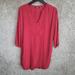 Madewell Dresses | Madewell Dress Womens Xs Red V Neck Shift 3/4 Sleeve Viscose Casual Ladies | Color: Red | Size: Xs