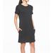 Athleta Dresses | Athleta Uptempo Black Rolled Short Sleeve Sweatshirt Dress Pockets M | Color: Black | Size: M