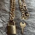 Louis Vuitton Accessories | #221 Louis Vuitton Lock & Key W/Unbranded 31 Inch New Gold Chain | Color: Gold | Size: Os
