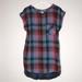 Anthropologie Tops | Anthropologie Akemi + Kin Plaid Cap Sleeve Tunic Top Size Small | Color: Blue/Red | Size: S