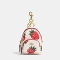 Coach Accessories | Coach Coach | Mini Court Backpack Bag Charm With Wild Strawberry Print | Color: Red/White | Size: Os