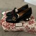 Gucci Shoes | Gucci Black Peyton Leather Double G Pearl Embellished Loafer Pumps - Size 39 | Color: Black/Red | Size: 39