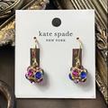 Kate Spade Jewelry | Kate Spade Time To Shine Drop Vibrant Crystal Leverback Earrings | Color: Gold/Purple | Size: Os