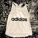 Adidas Tops | Adidas White Sports Tank W/ Black Lettering Size M. | Color: Black/White | Size: M