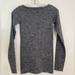 Athleta Tops | Athleta Heathered Grey Long Sleeve Boat Neck Ribbed Compression Shirt Size Cs | Color: Black/Gray | Size: Xs