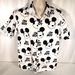 Disney Shirts | Disney Neff Mickey Mouse Oh Boy Artwork Mens M Shirt Short Sleeve Button Up | Color: Black/White | Size: M