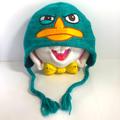 Disney Accessories | Disney’s Phineas And Ferb Perry The Platypus Laplander Knit Hat. Winter | Color: Green | Size: Os