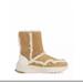 Coach Shoes | Coach Winter Boots Portia Genuine Shearling Lined Leather Boot Camelnatural Sz 7 | Color: Tan/White | Size: 7