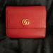 Gucci Bags | Gucci Gg Marmont Trifold Leather Wallet | Color: Red | Size: Os