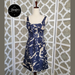 J. Crew Dresses | J. Crew Women's Blue & Tan Floral Silk Scoop Neck Sleeveless Dress | Color: Blue | Size: 4