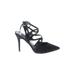 White House Black Market Heels: Pumps Stiletto Cocktail Party Black Print Shoes - Women's Size 6 - Pointed Toe