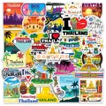 Autocollants imperméables I Love Thailand 50 pièces stickers pour mur téléphone bagages