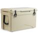 Costway 50 QT Rotomolded Cooler Insulated Portable Ice Chest with Integrated Cup Holders-Tan