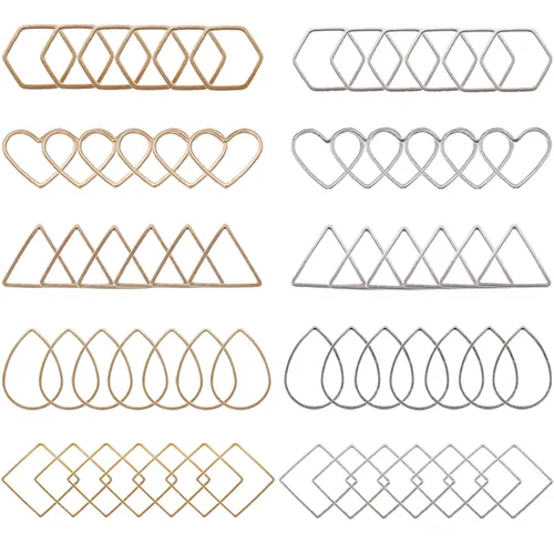 5 Arten Kupfer Verbindungs ringe kc goldene Rahmen Steck verbinder Metalls chmuck Verbindungs