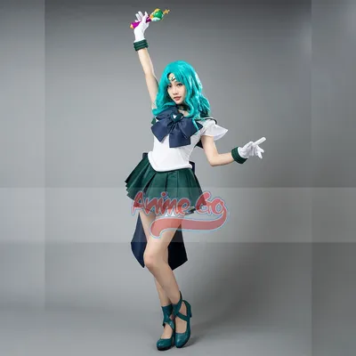 Anime Sailor Super S Film Sailor Neptune Michiru Kaioh Michell Cosplay Kostüm Frauen Kleid mp 001404 Image