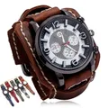 Männer Frauen Uhr Punk Echtem Leder Vintage Breiten Gürtel Band Armband Band Strap Uhren Sport