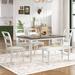 6-Piece Wood Retro Style Dining Sets, Rectangular Dining Table, 4 Dining Chairs and 1 Bench with Padded Seat