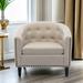 Modern Accent Chair Upholstered Accent Armchair Linen Fabric with Nailhead Livingroom Chair for Bedroom