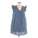 Gilli Casual Dress - Shift V Neck Sleeveless: Blue Solid Dresses - Women's Size Large