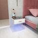 End Table with USB Port and Type-C Port,LED Nightstand with Wireless Charging Station and 16 Color Light