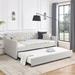 Twin Size Daybed with Twin Size Trundle Upholstered Tufted Sofa Bed