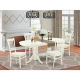 HomeStock Victorian Vibes 5 Pc Dining-Room Set Table With Self Storing Butterfly Leaf And Four Wood Seat Chairs For Dining