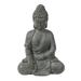 HomeStock Zen Zone Gray Mgo Enlightened Buddha Garden Statue
