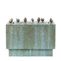 HomeStock Old World Opulence Patina Resin Rectangular Bubbler Outdoor Fountain With Led Lights And Bronze Birds