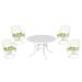 Homestock Tuscan Temptations White Aluminum 5 Piece Outdoor Dining Set