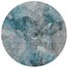 Addison Rugs Chantille ACN689 Teal 8 x 8 Indoor Outdoor Round Area Rug Easy Clean Machine Washable Non Shedding Bedroom Entry Living Room Dining Room Kitchen Patio Rug