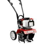 52cc 2-Stroke 14 in Gas Powered Garden Cultivator Tiller 6500 Rpm Walk Behind Hand Rotary Cultivator Rototiller Garden Tool 1.9KW Red Black