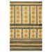 Casavani Jute Yellow Handblock Printed Rug Hallway Stair Runners Outdoor Rugs 2.6x4 Feet