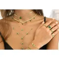 2023 New Sexy Women Y Lariat Necklace Gold Plated Green Blue Red White Tear Drop CZ Geometric